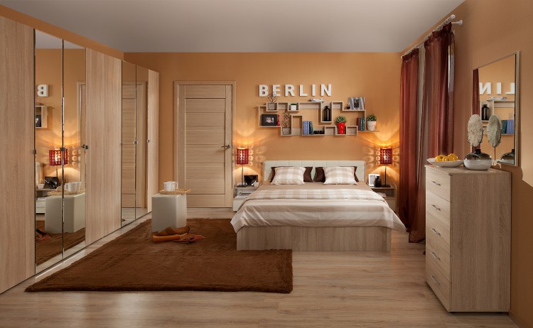 Спальня BERLIN (Берлин) Сонома. Комплект 1 