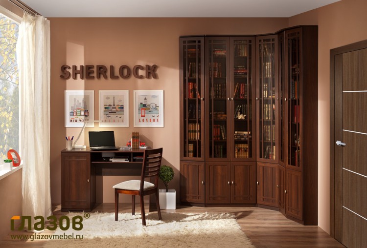 Библиотека «Sherlock»  (Шерлок) Орех шоколадный  
